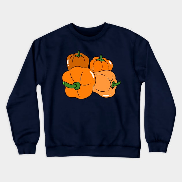 Four Orange Bell Peppers Crewneck Sweatshirt by saradaboru